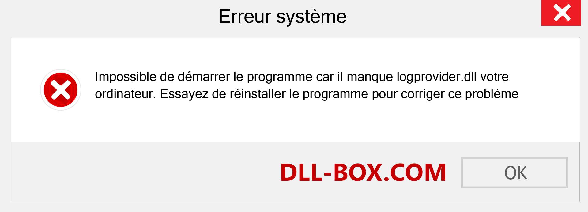 Le fichier logprovider.dll est manquant ?. Télécharger pour Windows 7, 8, 10 - Correction de l'erreur manquante logprovider dll sur Windows, photos, images